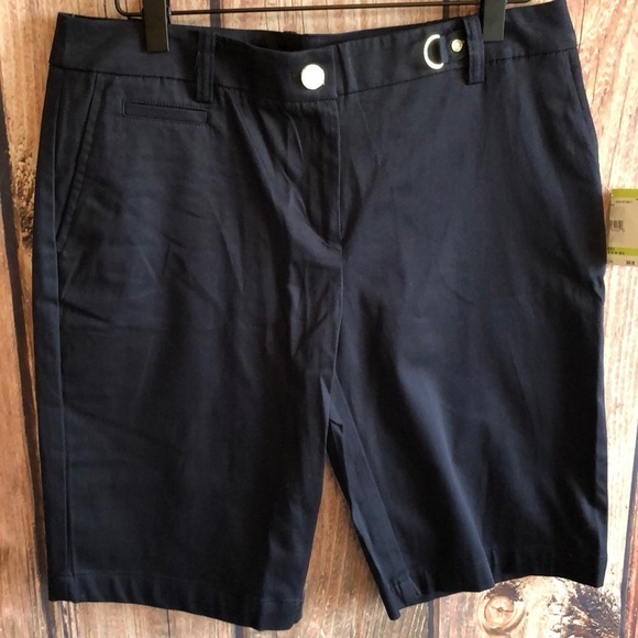 𝅺ANNE Klein Navy Blue Knee Length Size 4 Shorts - Picture 1 of 6